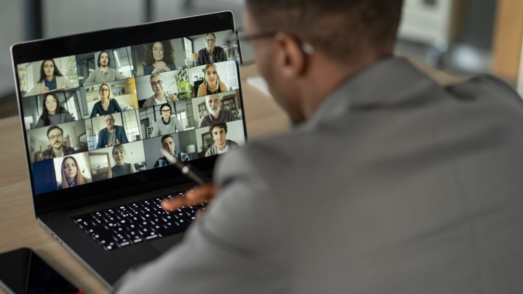 teacher on a virtual professional learning meeting